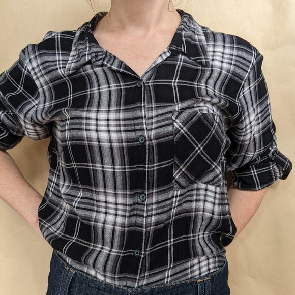 Eddie Bauer flannel, size xl. Black & grey. - Picture 2 of 13